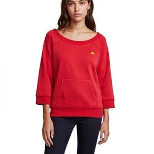 C&C CALIFORNIA 3/4 Sleeve Kangaroo Coral Sweatshirt